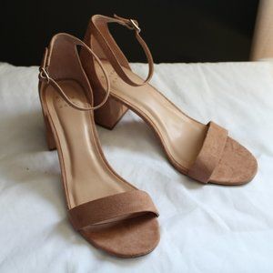 Faux Suede Ankle Strap Sandals